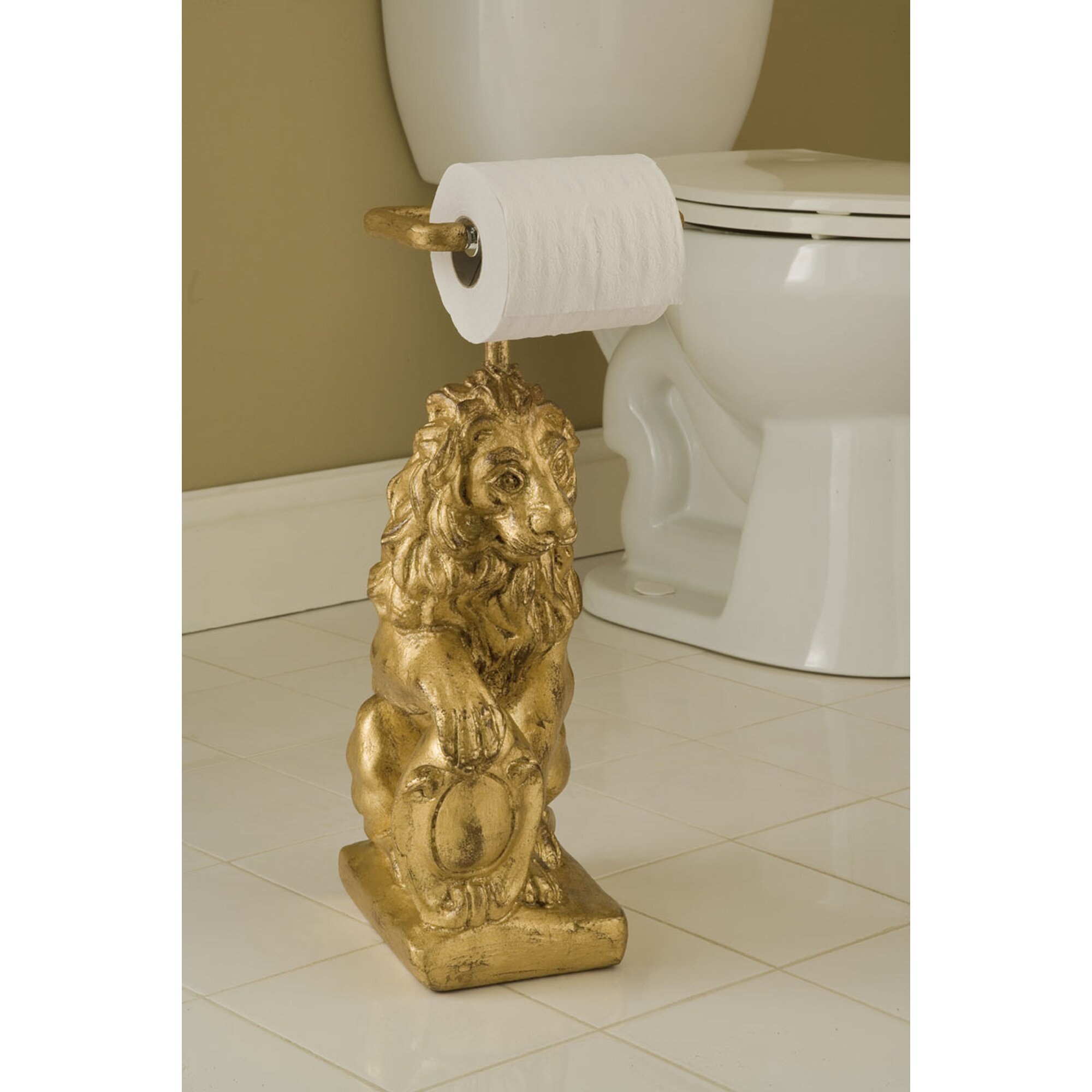 Hickory Manor House Lion Free Standing Toilet Paper Holder Reviews   Lion Free Standing Toilet Paper Holder 